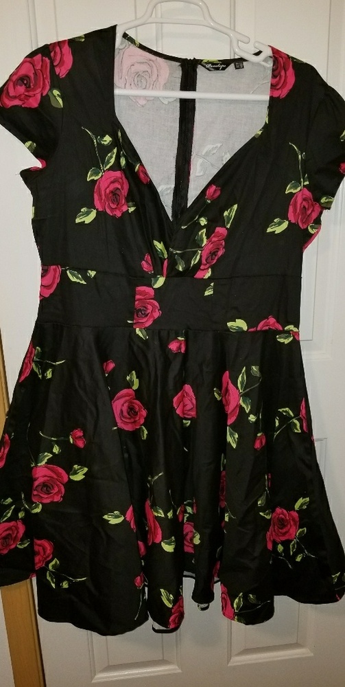 Black Floral Rockabilly Dress